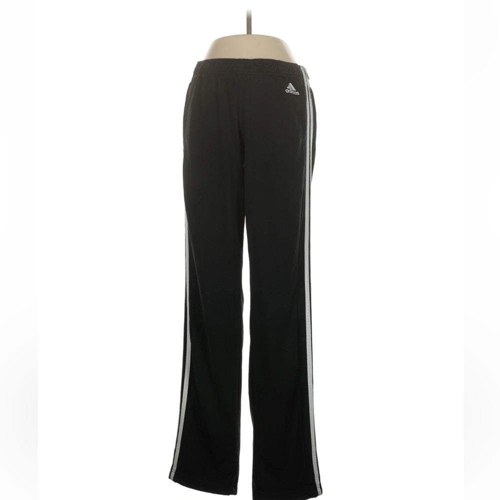 adidas Black Track Pants with White Side Stripe
